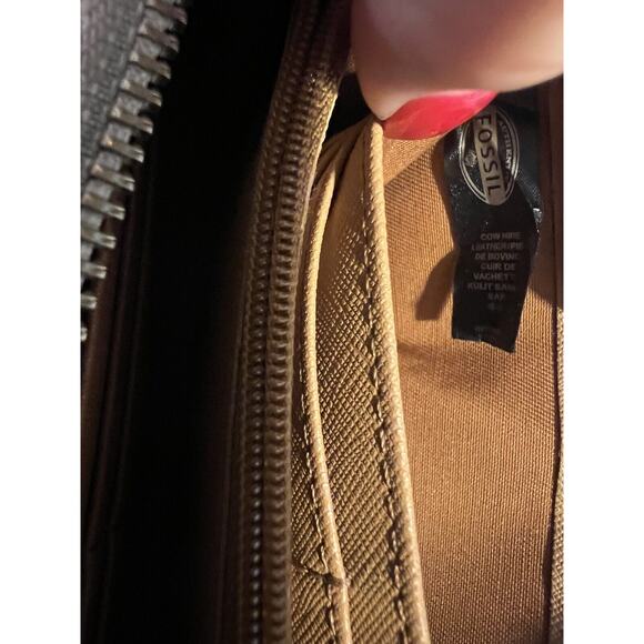 FOSSIL Issue No 1954 Wallet Women's Vintage Genuine Leather Full Zipper Clutch - Picture 13 of 16